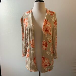 ROZ & ALI Flowered Cardigan Size L